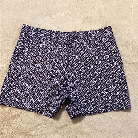LOFT Pants - LOFT Blue and White Bermuda Shorts‎ Tailored Cotton Blend